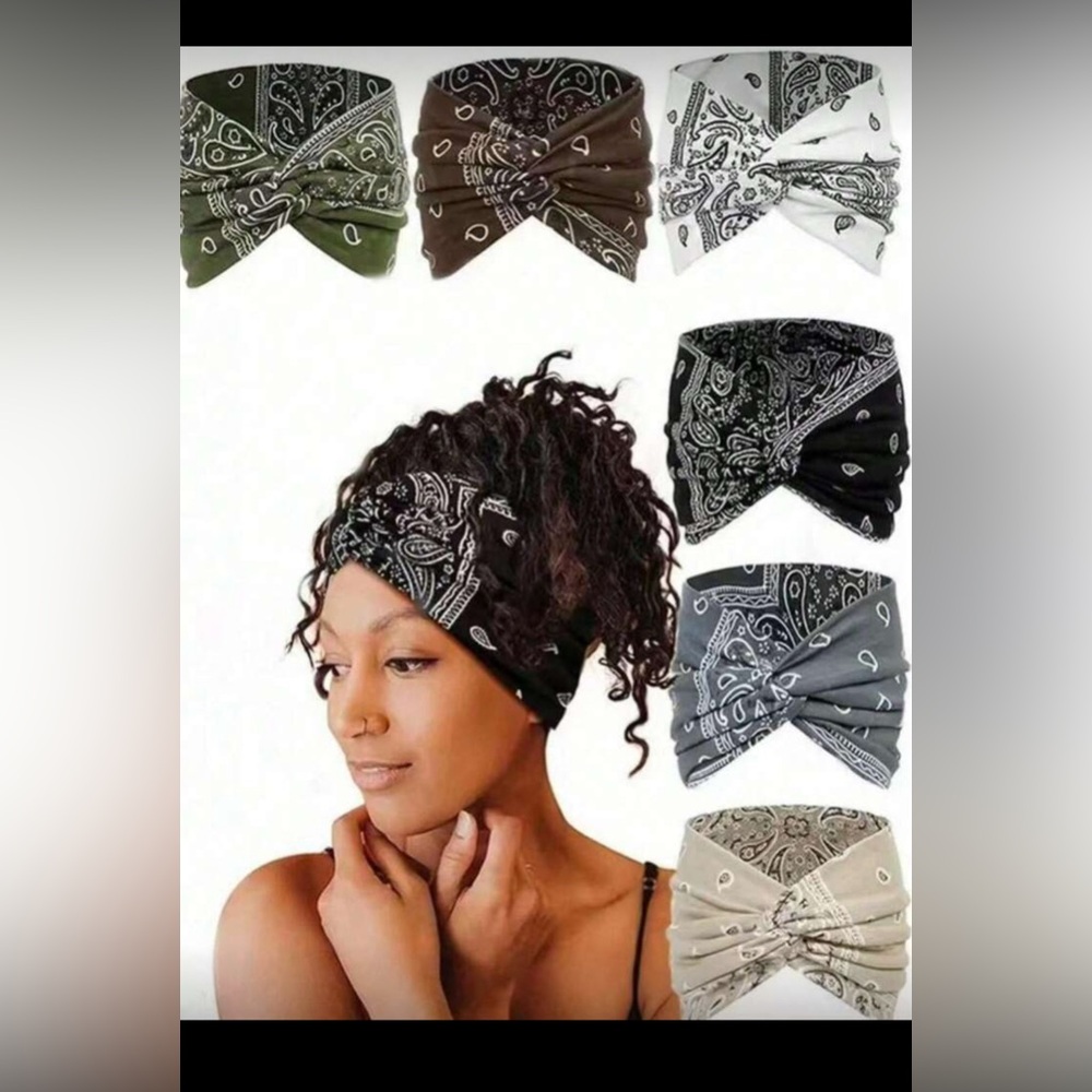 2/$8 Stylish Paisley Headband (2 colors left) Gray & Army Green-